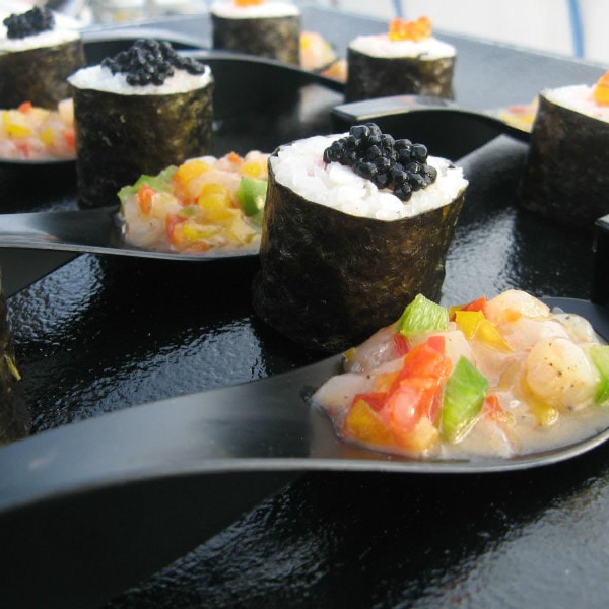 Sushi catering in Catamaran Orsom Barcelona