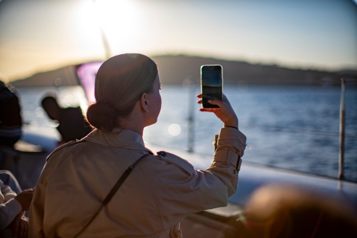 a man holding a phone